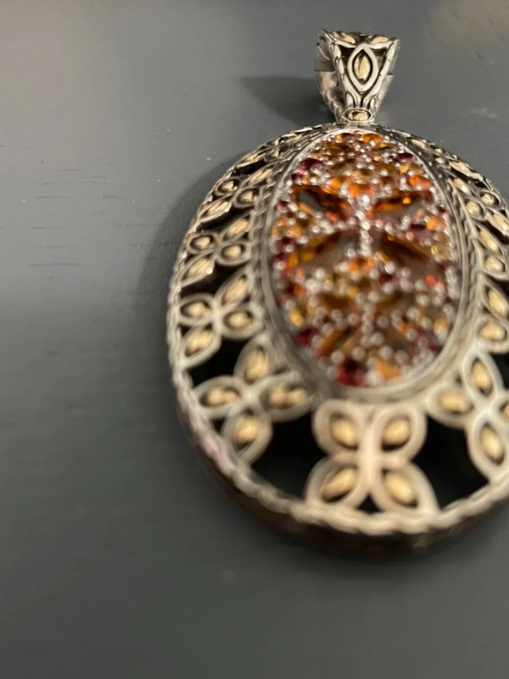 JOHN HARDY X LARGE PENDANT CITRINE 18K SBATU KAWUNG